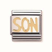 Nomination Composable Classic 18ct Gold and Stainless Steel Son Charm