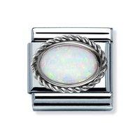 Nomination Composable Classic White Opal Oval Rope Charm