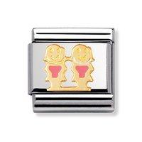 nomination composable classic 2 pink girls charm