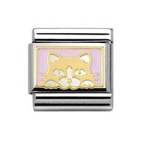 Nomination Composable Classic Pink and Gold Cat Charm