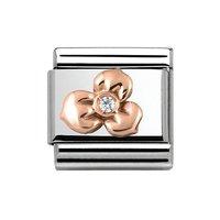 Nomination 9ct Rose Gold Composable Classic Zirconia Flower Charm