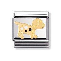 Nomination Composable Classic 18ct Gold and Enamel Dog Charm