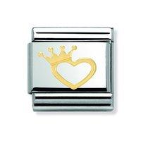 Nomination Composable Classic Open Heart with Crown Charm