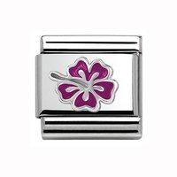 Nomination Composable Classic Purple Enamel Hawaiian Flower Charm