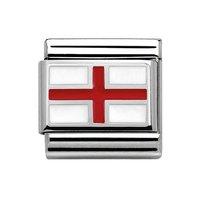 Nomination Composable Classic Silver White and Red Enamel Cross Charm