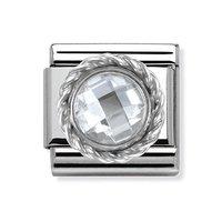 Nomination Composable Classic Silver and Round Zirconia Charm