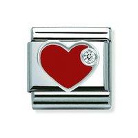 Nomination Composable Classic Zirconia Red Heart Charm
