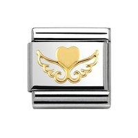Nomination Composable Classic Gold Double Wing and Heart Charm