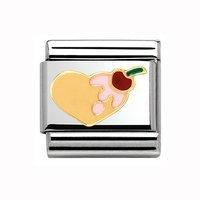 Nomination Composable Classic 18ct Gold and Enamel Cherry Heart Charm