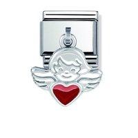 Nomination Composable Angel and Red Enamel Heart Drop Charm