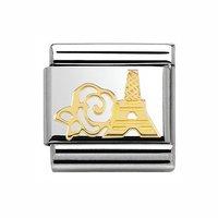 Nomination Composable Classic Rose With Eiffel Tower Gold Charm
