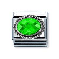 Nomination Composable Classic Green Zirconia Oval Rope Charm