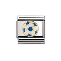 Nomination Composable Classic Gold and Enamel Blue Football Charm
