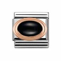 Nomination 9ct Rose Gold Composable Classic Black Agate Charm