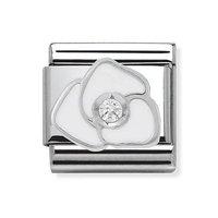 Nomination Composable Classic Silver and Zirconia White Flower Charm