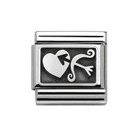 Nomination Composable Classic Oxidised Silver Arrow and Heart Charm