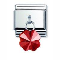 nomination composable swarovski red four leaf clover drop charm