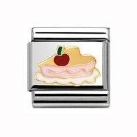Nomination Composable Classic 18ct Gold and Enamel Cake Slice Charm