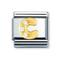 Nomination Composable Classic 18ct Gold and Zirconia Letter C Charm