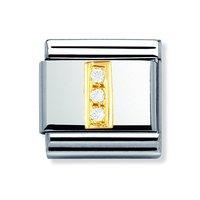 nomination composable classic 18ct gold and zirconia letter i charm