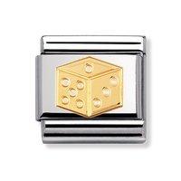 nomination composable classic 18ct gold dice charm