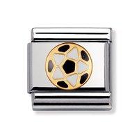 Nomination Composable Classic Black and White Football Charm