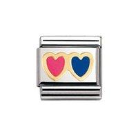 Nomination Composable Classic Red and Blue Enamel Heart Charm