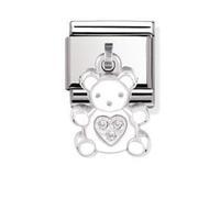 Nomination Composable Classic Silver and Cubic Zirconia Bear Charm