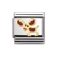 Nomination Composable Classic 18ct Gold and Enamel Elk Charm