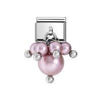 Nomination Composable Classic Silver and Pink Hanging Pearls Charm