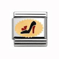 nomination composable classic gold and enamel madame shoe charm