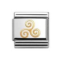 Nomination Composable Classic Gold Trio of Swirls Charm