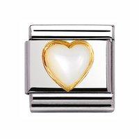Nomination Composable Classic White Mother of Pearl Heart Charm