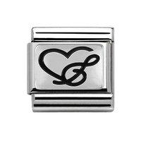 Nomination Composable Classic Silver Oxidised Music Heart Charm