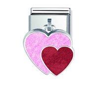 nomination composable double heart drop charm