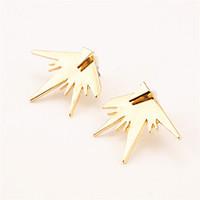 Non Stone Triangle Shape Stud Earrings Jewelry Geometric Euramerican Fashion Cross Daily Casual Alloy 1 pair