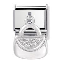 nomination sterling silver with cubic zirconia bag charm 03171023