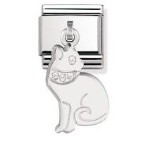 nomination sterling silver with cz cat charm 03171006