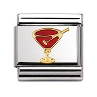 Nomination - Enamel And 18ct Gold \'Red Cocktail Glass\' Charm 030209/29