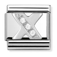 nomination cz and sterling silver x charm 33030124