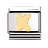 Nomination -18ct Gold Initial \'K\' Link Charm 030101/11