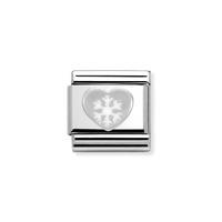 nomination enamel and sterling silver heart with snowflake charm 33020 ...