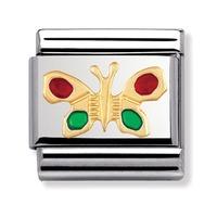 Nomination - Stainless Steel With Enamel And 18Ct Gold \'Butterfly\' Charm 030211/09