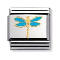 Nomination - Stainless Steel With Enamel And 18Ct Gold \'Dragonfly\' Charm 030211/19