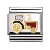 Nomination - Stainless Steel With Enamel And 18ct Gold \'Tractor\' Charm 030210/22