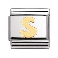 Nomination - 18ct Gold Initial \'S\' Charm 030101/19