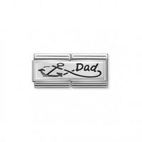 Nomination Composable Double Engraved Link in Stainless Steel Infinite Dad Charm (330710/05)