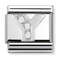 nomination cz and sterling silver y charm 33030125