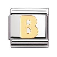 nomination 18ct gold initial b link charm 03010102