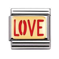 Nomination - Enamel And 18ct Gold \'Love\' Charm 030229/12